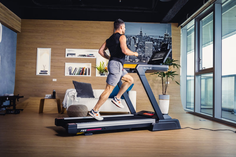 a man running on a treadmill