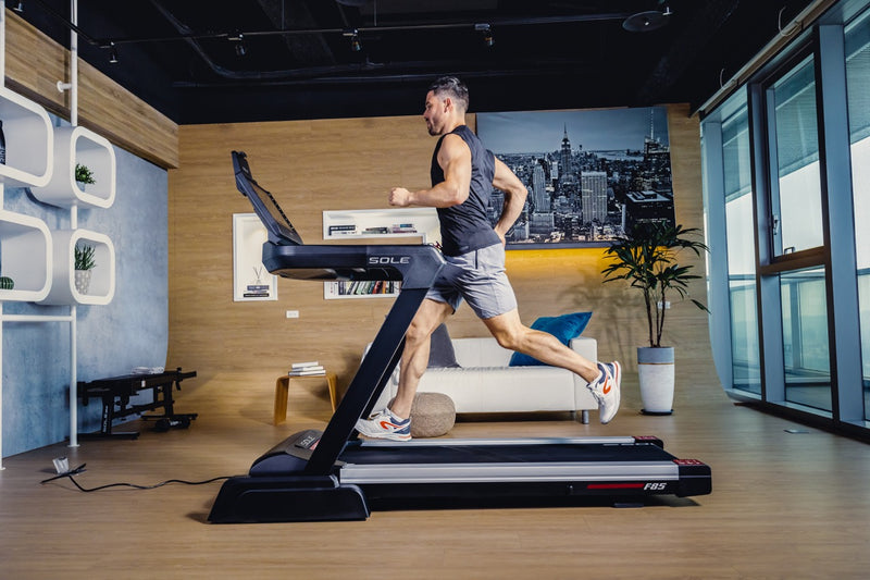 a man running on a treadmill