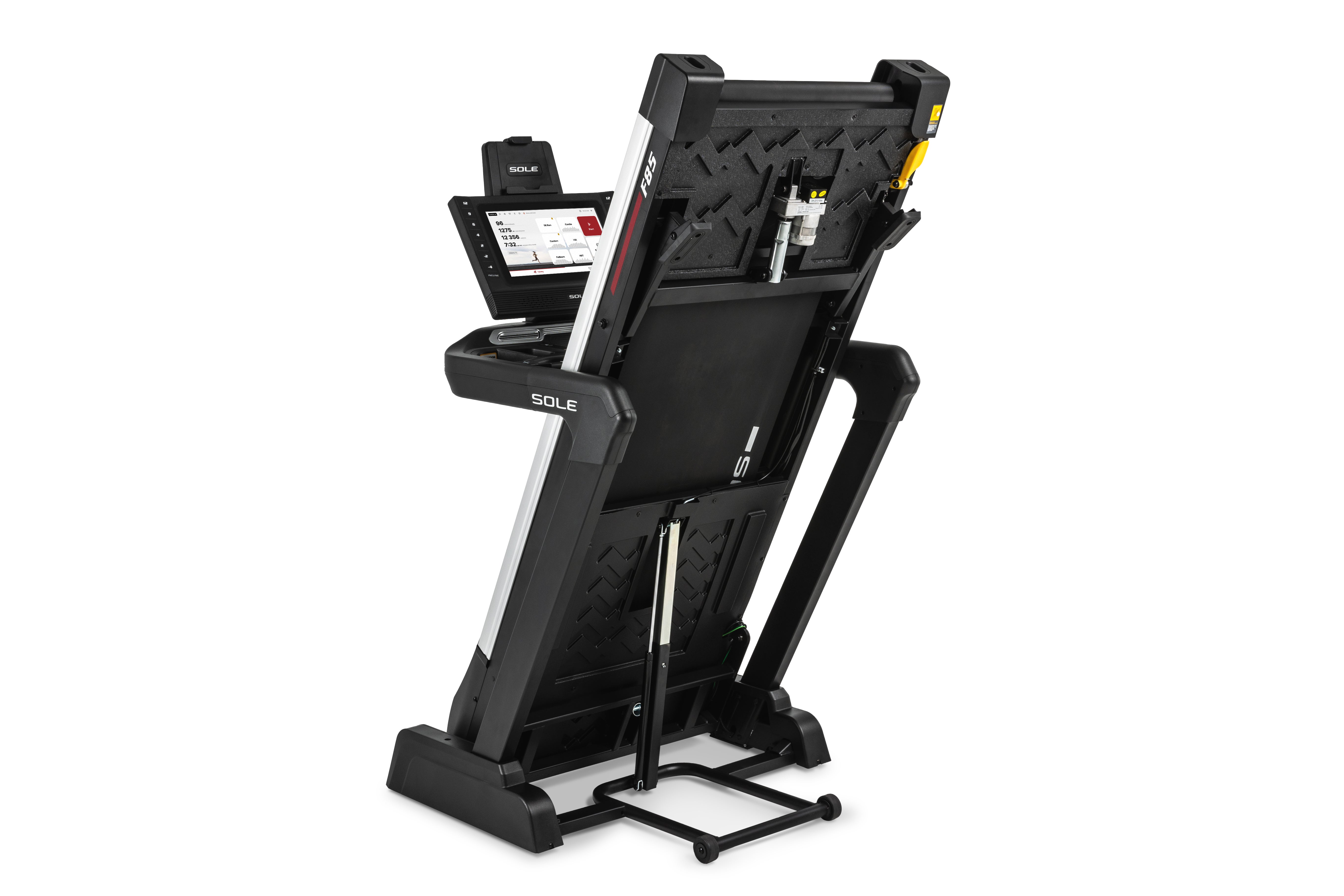 Upright outlet folding treadmill